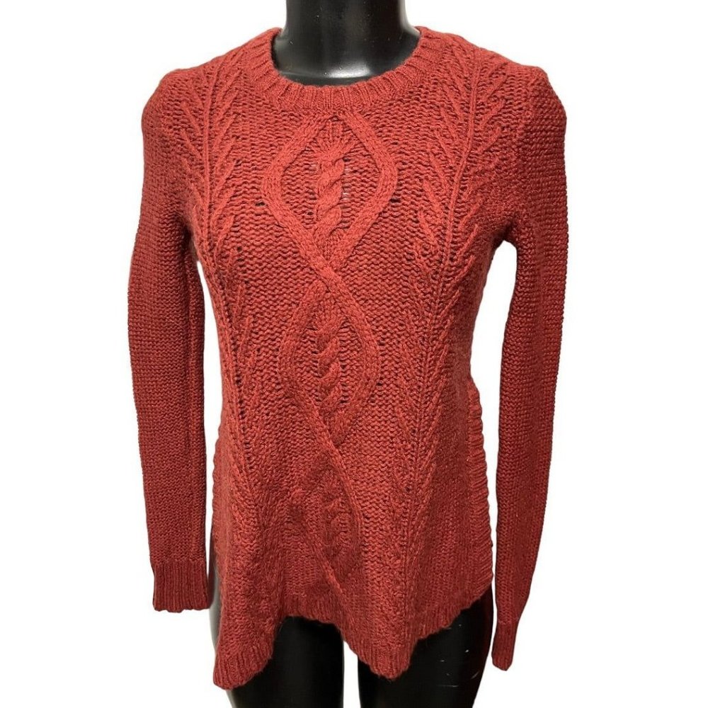 XS Madewell Firelight Cable Knit Pull Over Sweater Alpaca Wool Blend